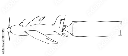 plane and blank flag