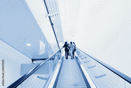 Movement of a traveller in the airport photo