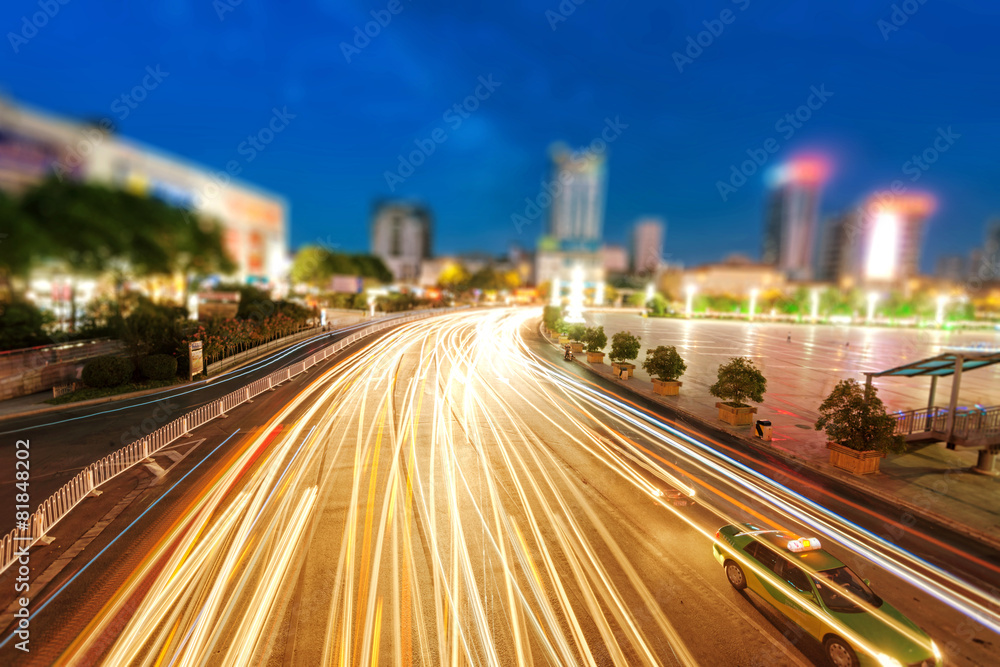 Fototapeta premium The car light path