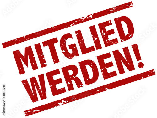 Mitglied werden stempel rot