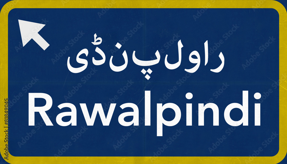 Rawalpindi Pakistan Highway Road Sign Rawalpindi Pakistan Highway Road Sign
