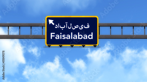Faisalabad Pakistan Highway Road Sign