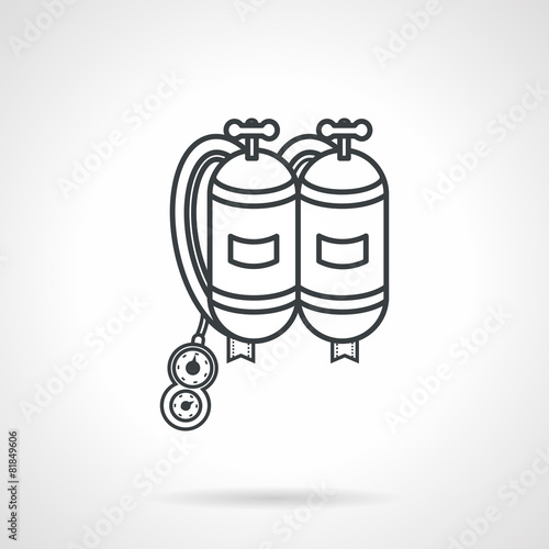 Diving outfit black line vector icon