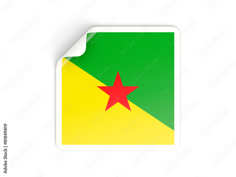 Square sticker with flag of french guiana Square sticker with flag of french guiana