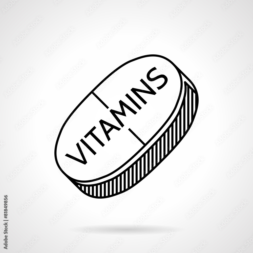 Vitamins black line vector icon Vitamins black line vector icon