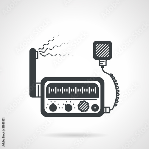 Obraz na płótnie Radio transceiver black vector icon w salonie