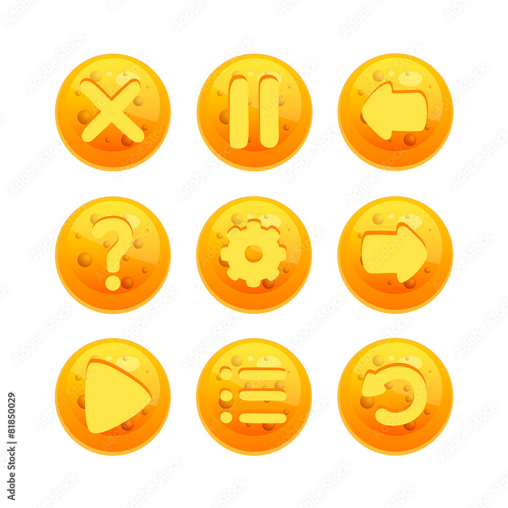 Vector Set of Menu Buttons for Web or Game Design