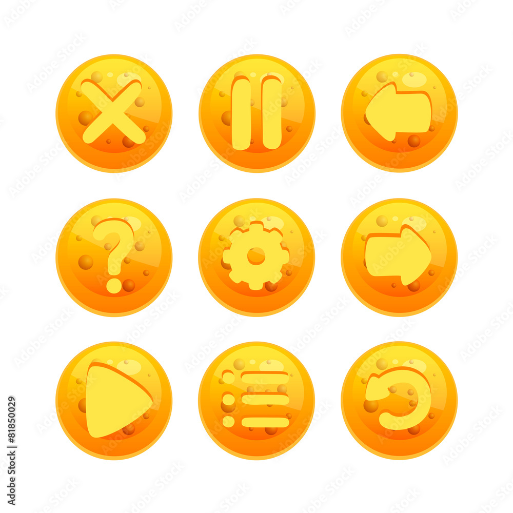 Vector Set of Menu Buttons for Web or Game Design Vector Set of Menu Buttons for Web or Game Design