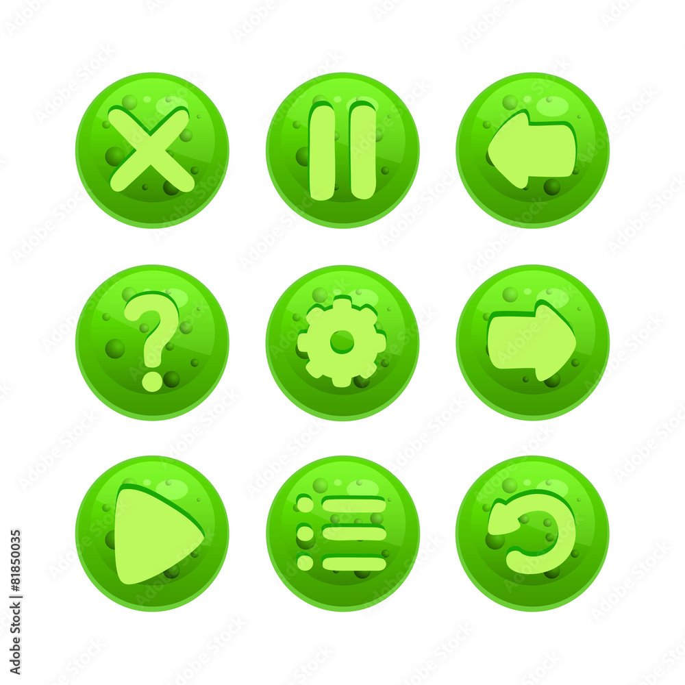 Vector Set of Menu Buttons for Web or Game Design Vector Set of Menu Buttons for Web or Game Design