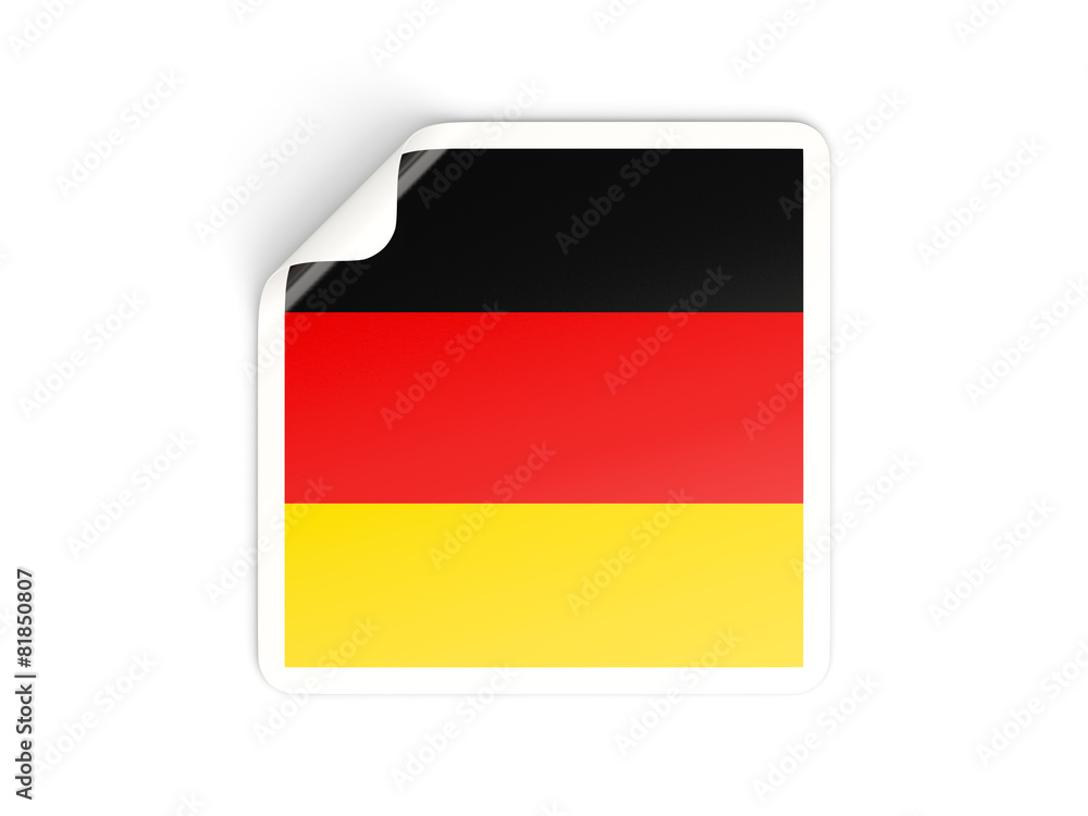 Square sticker with flag of germany Square sticker with flag of germany