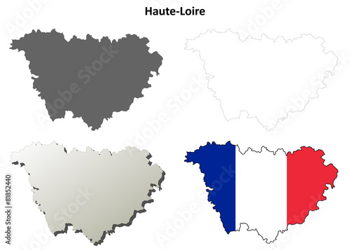 Haute-Loire (Auvergne) outline map set