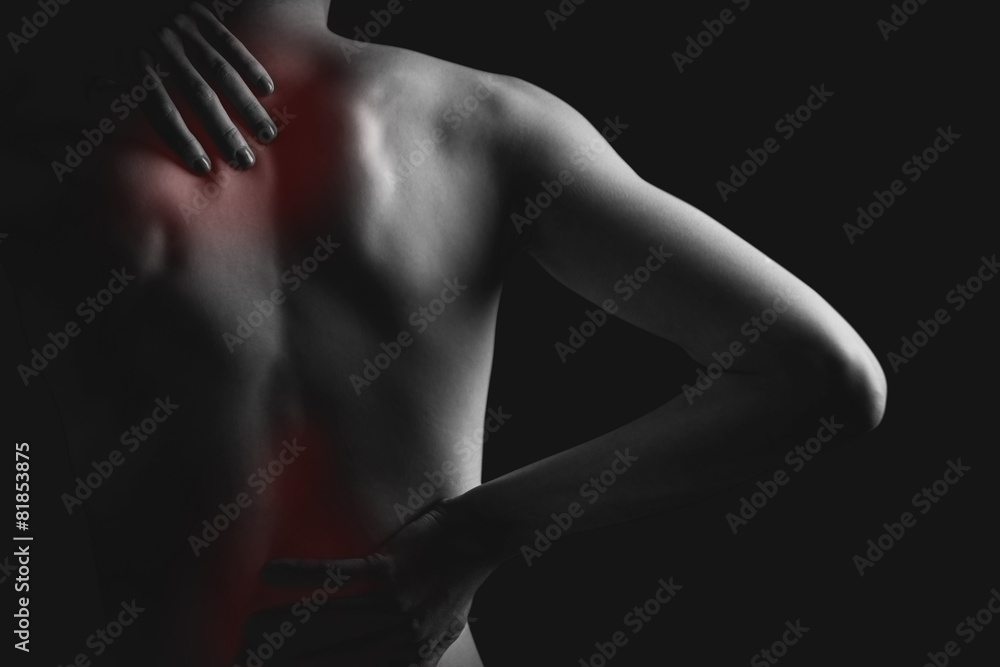 Naklejka premium Woman with muscle injury