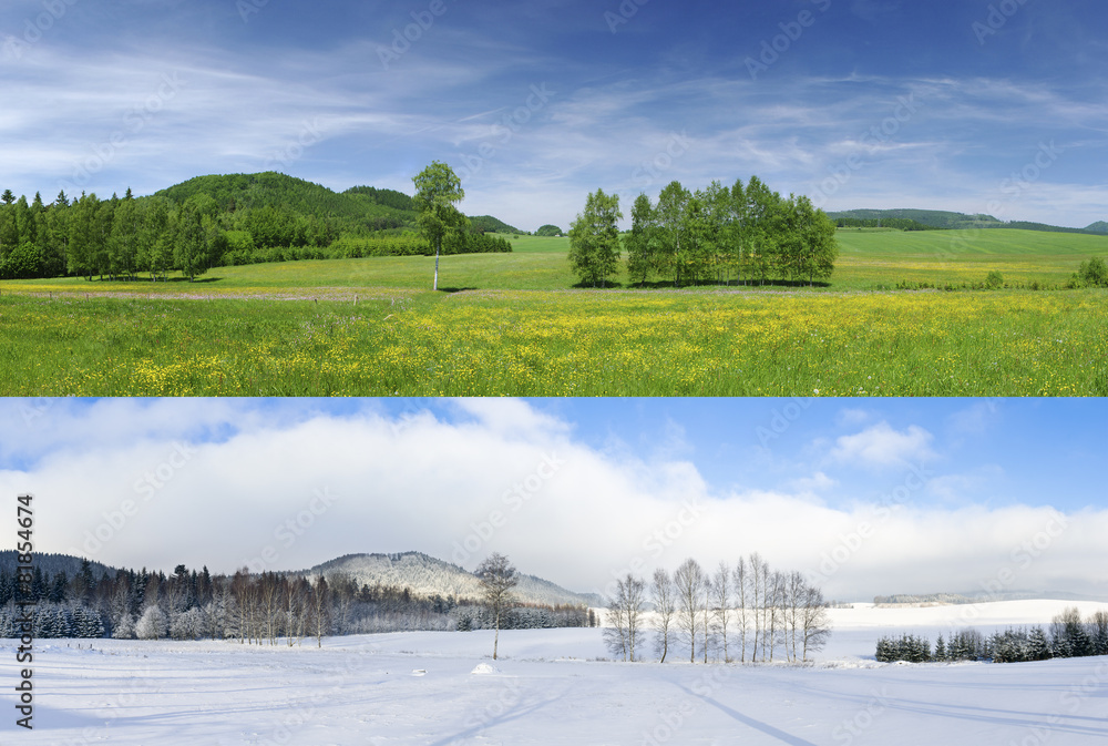 Obraz premium Winter and summer