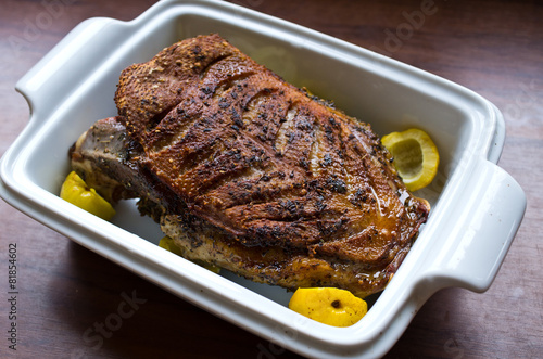 Goose breasts baked with quince