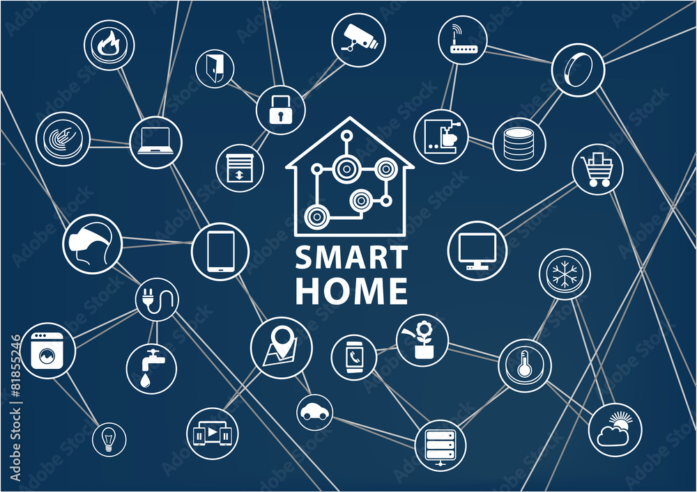 Smart home automation vector background