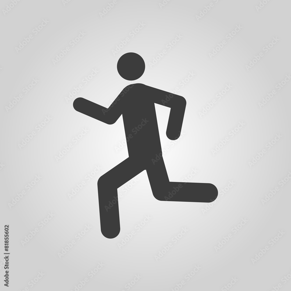 The man running icon. Run symbol. Flat