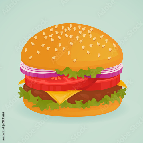 Delicious burger. Fast food.