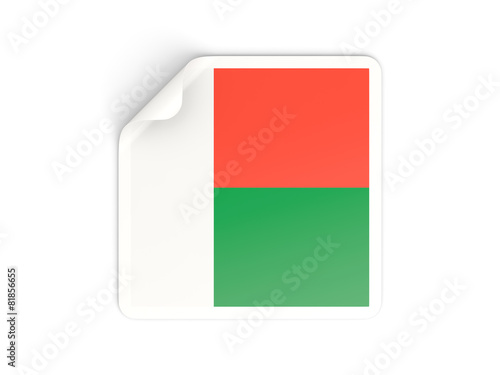 Free Download Square sticker with flag of madagascar - GFXLoad