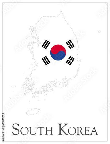 South Korea flag map
