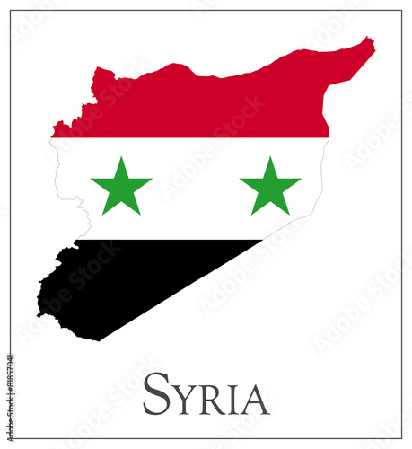 Syria flag map