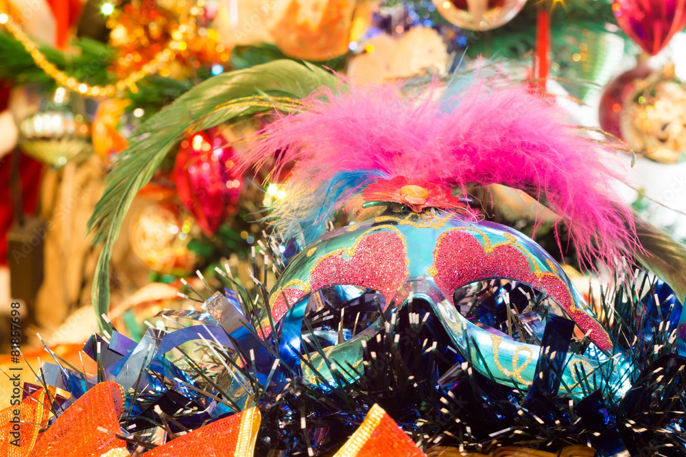 Fototapeta premium Christmas Blue Mask