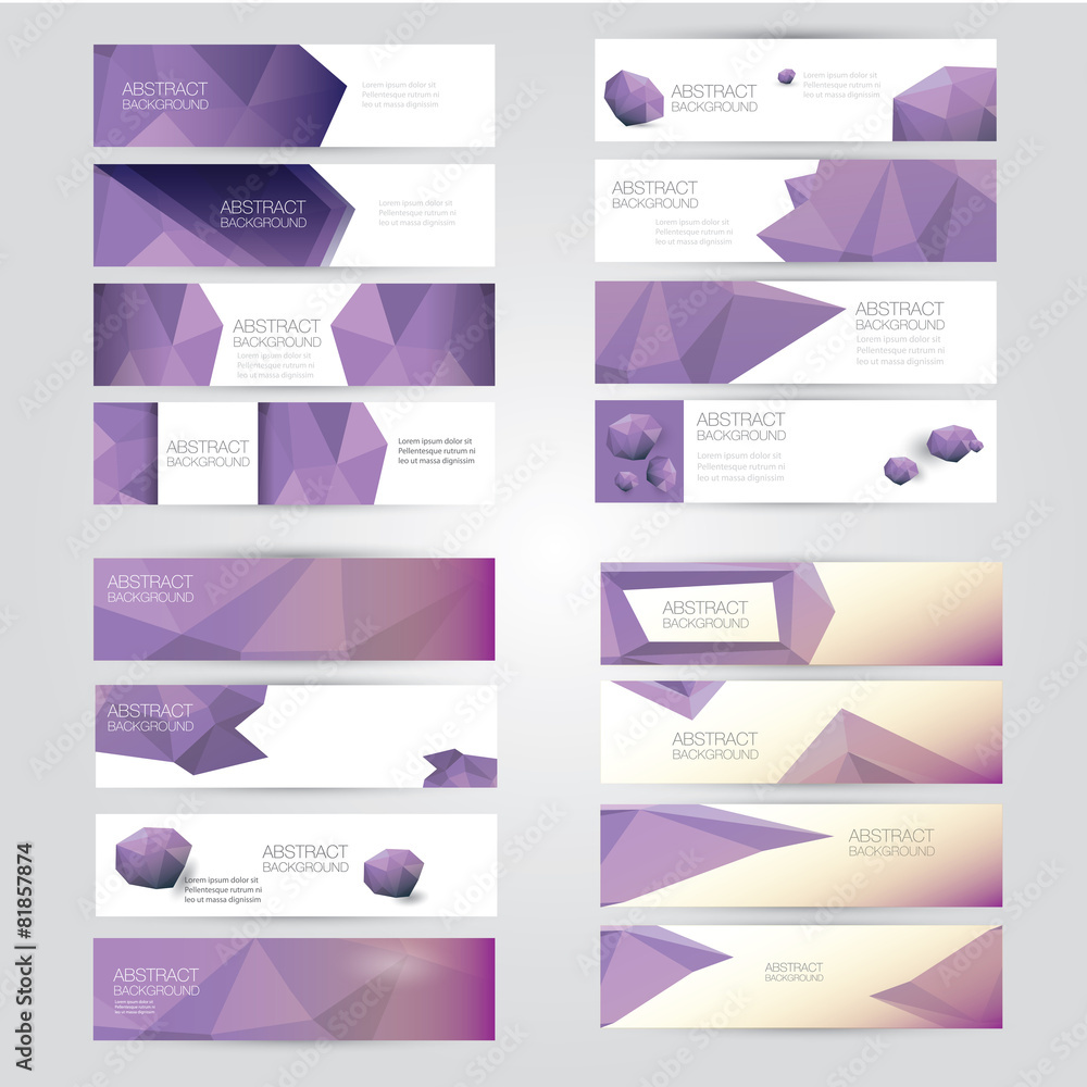 modern vector banners with polygonal background