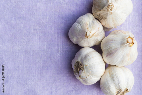 Organic garlic, clean eating concept