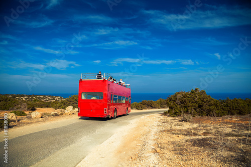 wedding red bus in Cyprus