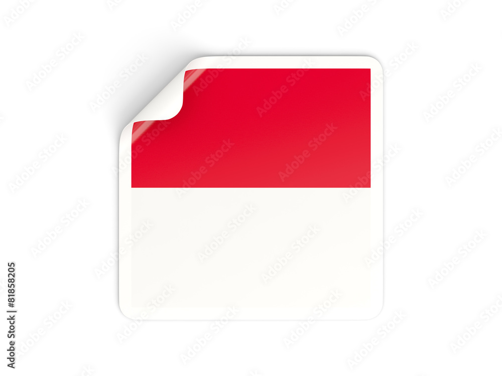 Square sticker with flag of monaco Square sticker with flag of monaco