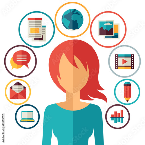 Blog concept illustration in flat design style