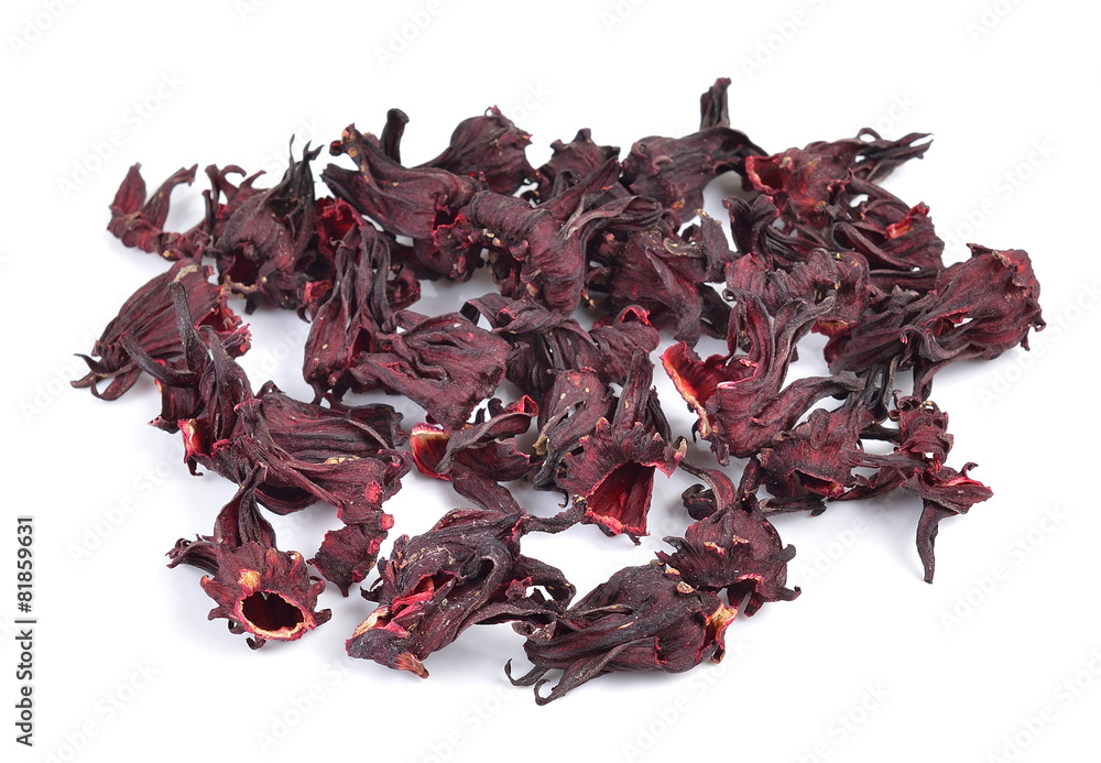 Obraz premium dry roselle isolated on a white background