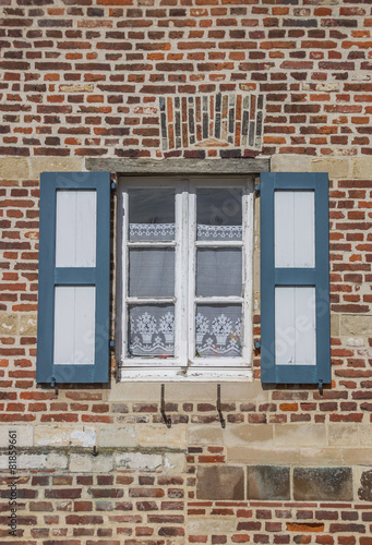 Window of an old house at the Vlierbeek abbey in Leuven