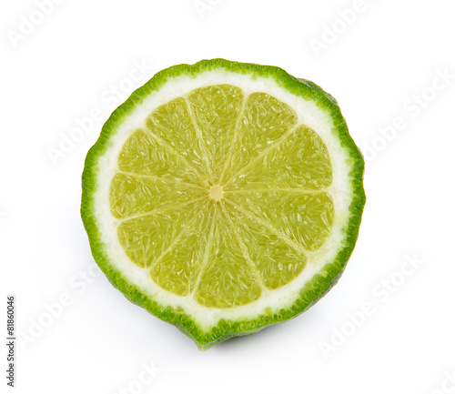 slice bergamot fruit on a white background