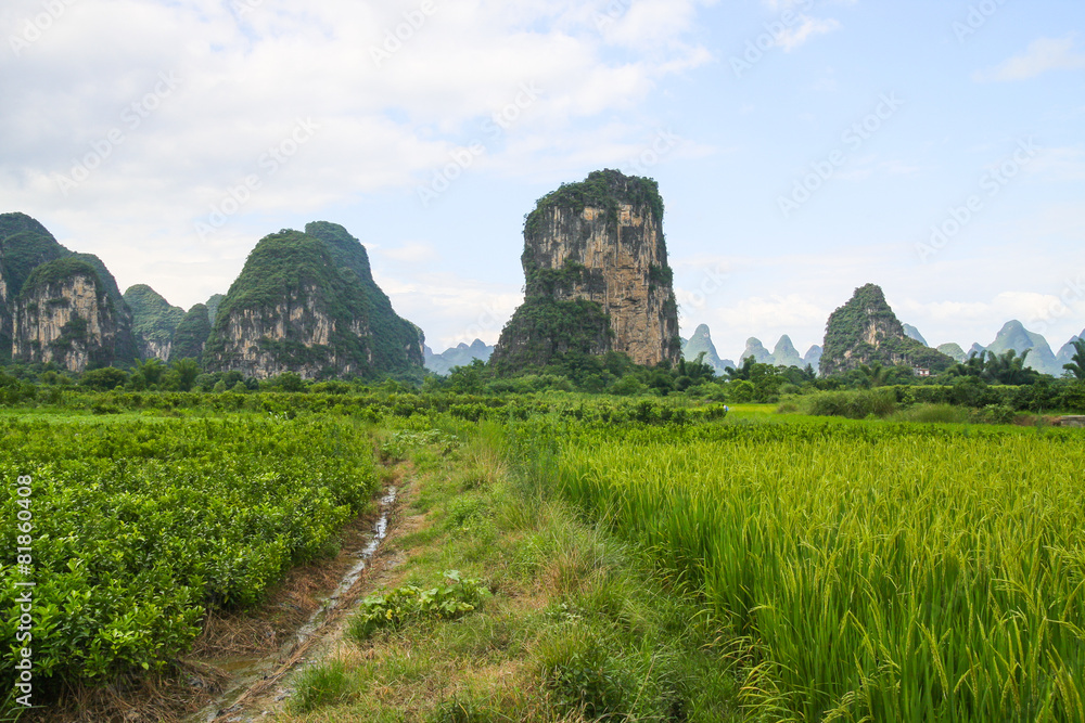 Karst mountains landscape in southern china