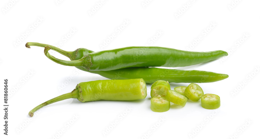 Green peppers isolated on white background Green peppers isolated on white background