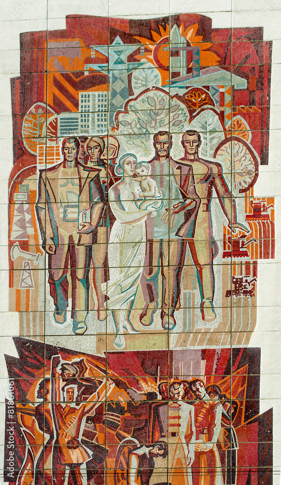 Obraz premium Old Style Russian Family Mural