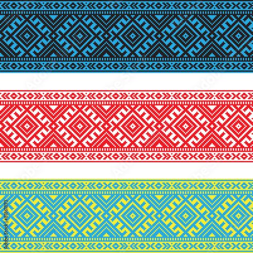 Set of Ethnic ornament pattern in different colors