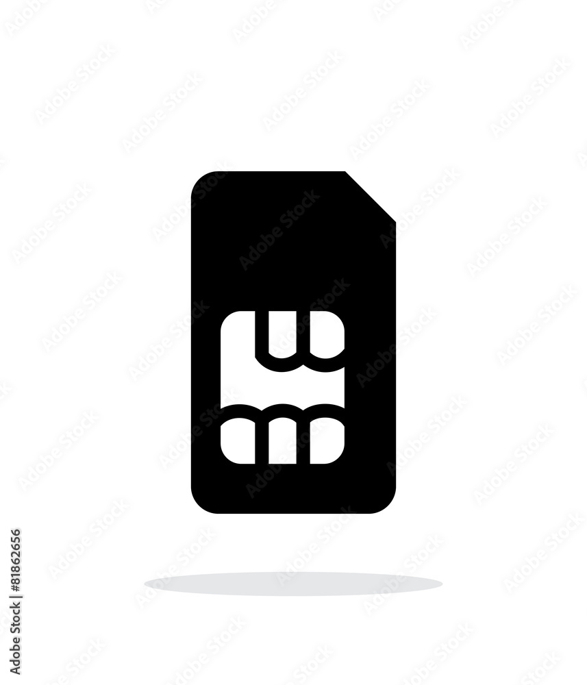 Standard SIM card simple icon on white background. Standard SIM card simple icon on white background.