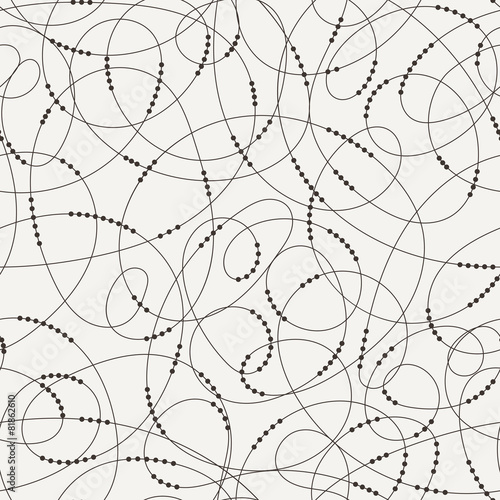 Vector seamless pattern of contrasting swirling lines