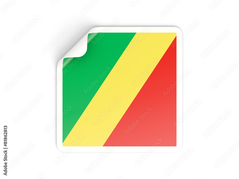 Square sticker with flag of republic of the congo Square sticker with flag of republic of the congo