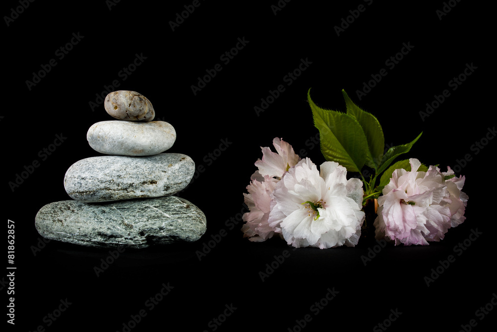 Fototapeta premium Stones on black background