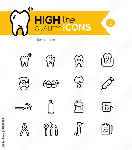 Dental Care line icons series