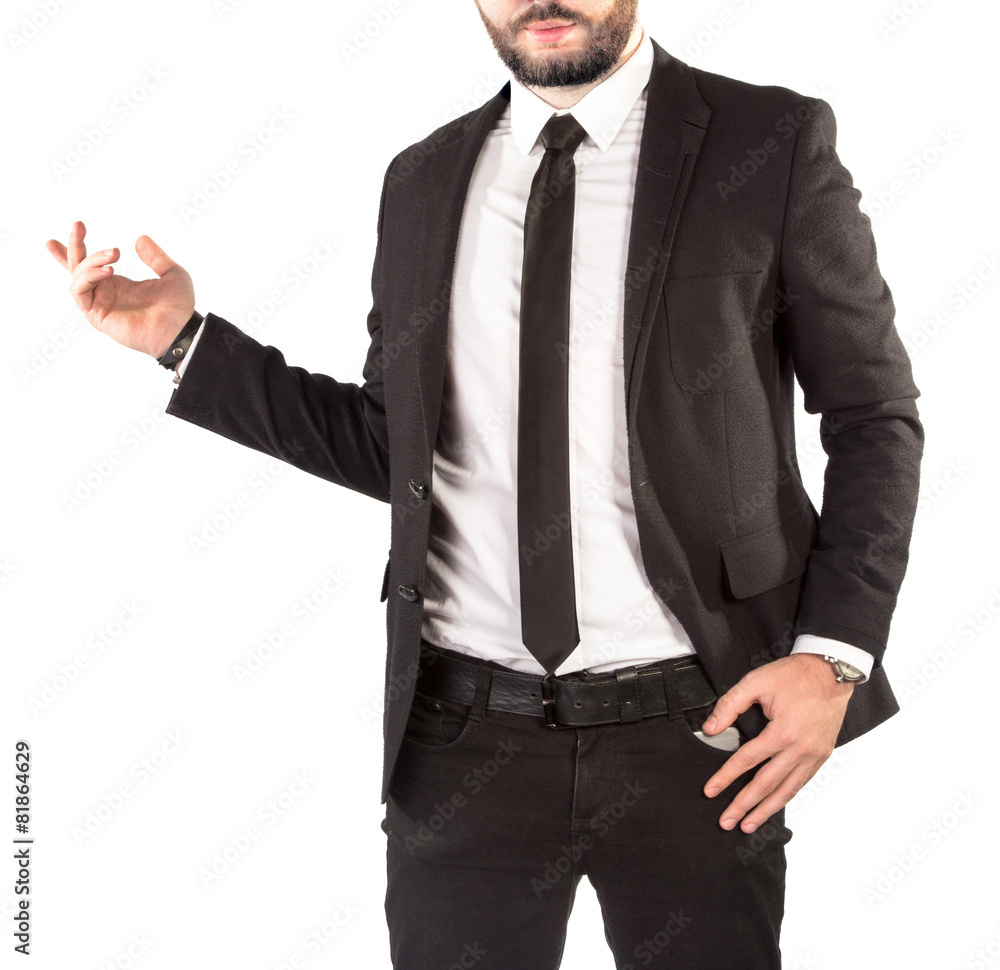 Hipster man in a classic suit isolated on white background. Hipster man in a classic suit isolated on white background.