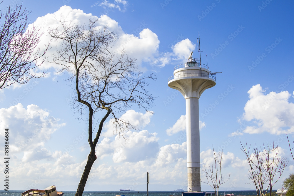 observation tower on the shore of the Sea of Marmara in Istanbul observation tower on the shore of the Sea of Marmara in Istanbul