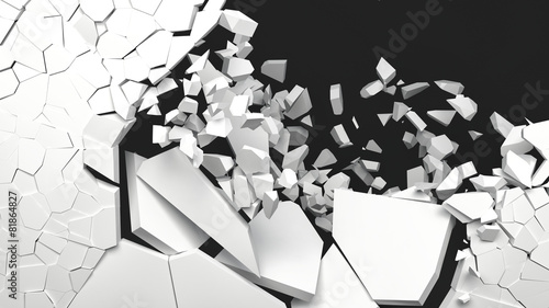 3d rendering destruction of wall photo