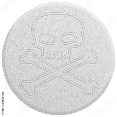 White Ecstasy pill isolated on white