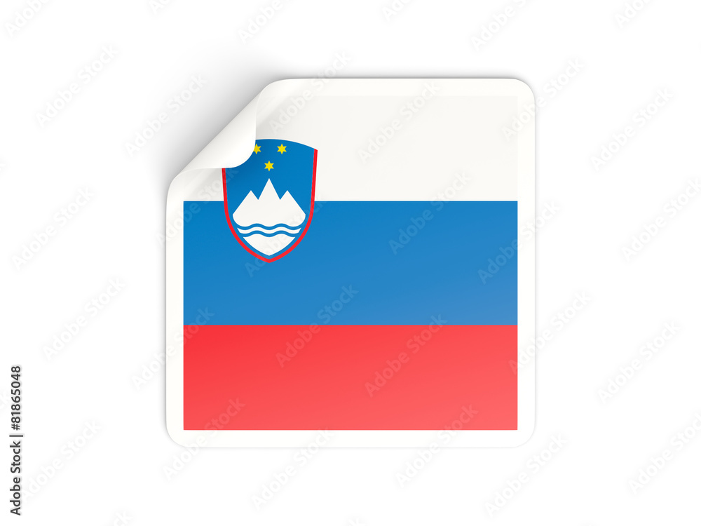 Square sticker with flag of slovenia