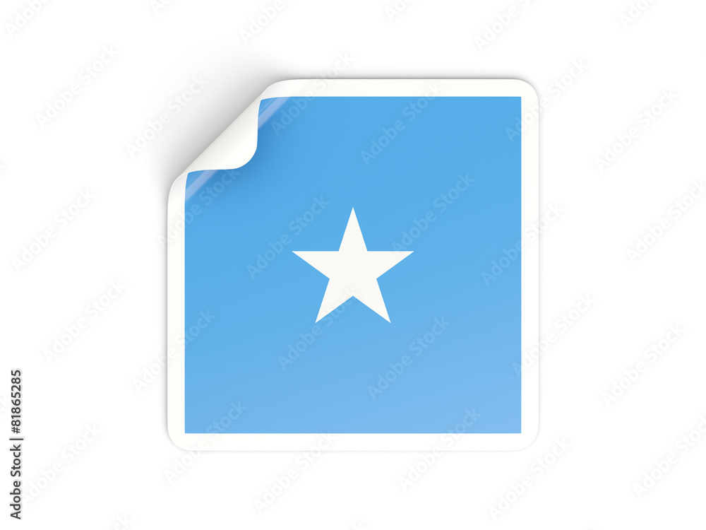 Square sticker with flag of somalia Square sticker with flag of somalia
