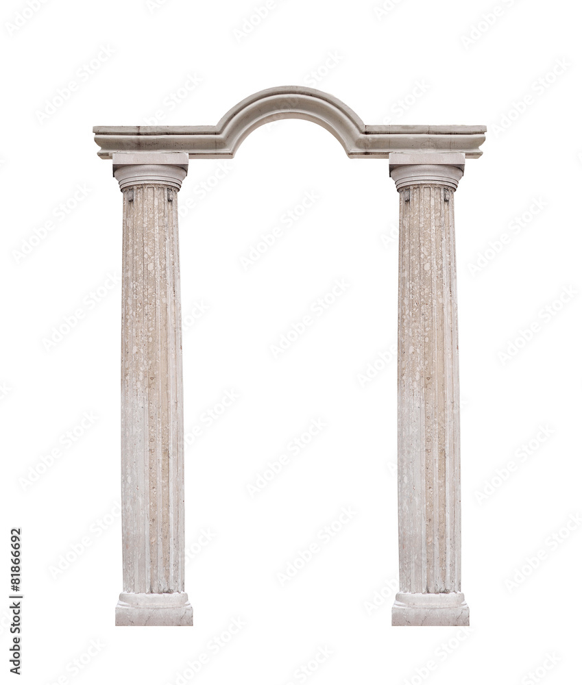 Obraz premium columns in classical style isolated on white background