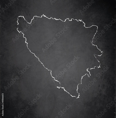 Billede på lærred Bosnia and Herzegovina map blackboard chalkboard vector